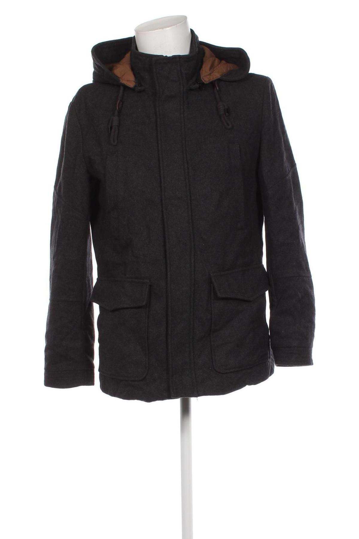 Ανδρικά παλτό Bershka, Μέγεθος L, Χρώμα Γκρί, Τιμή 43,02 €