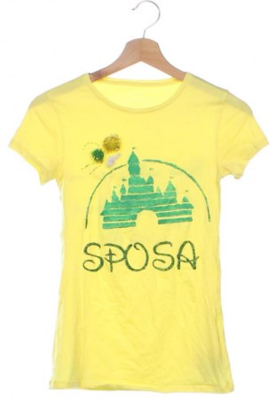 Γυναικείο t-shirt Atmosphere, Μέγεθος XS, Χρώμα Κίτρινο, Τιμή 10,99 €