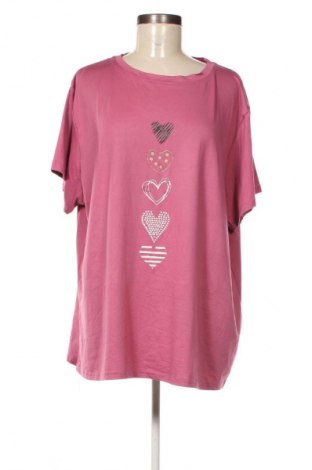 Damski T-shirt SHEIN, Rozmiar 4XL, Kolor Różowy, Cena 55,99 zł
