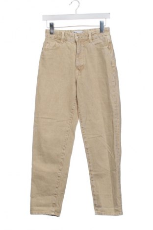 Дамски дънки Zara, Размер XS, Цвят Бежов, Цена 27,00 лв.