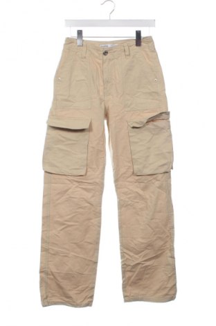 Damskie spodnie Bershka, Rozmiar XS, Kolor Beżowy, Cena 95,99 zł