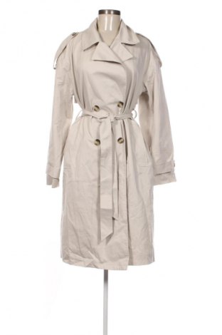 Damen Trenchcoat Bershka, Größe M, Farbe Ecru, Preis 46,99 €