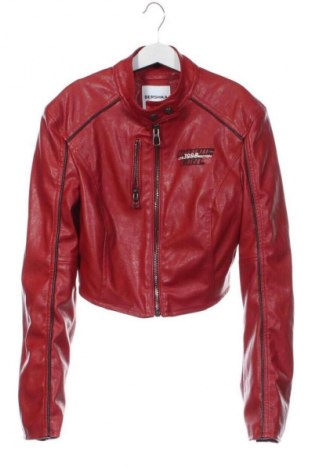 Γυναικείο δερμάτινο μπουφάν Bershka, Μέγεθος XS, Χρώμα Κόκκινο, Τιμή 29,74 €