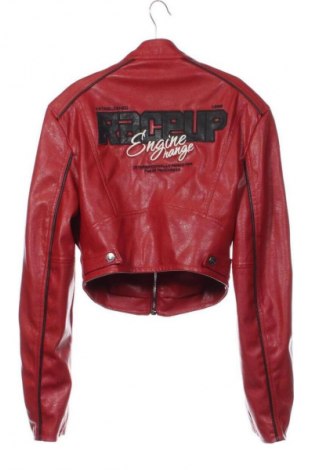 Γυναικείο δερμάτινο μπουφάν Bershka, Μέγεθος XS, Χρώμα Κόκκινο, Τιμή 29,74 €