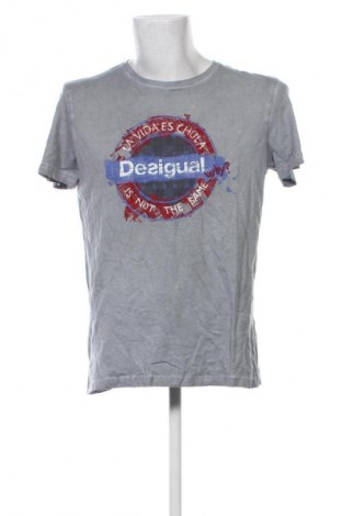 Ανδρικό t-shirt Desigual, Μέγεθος L, Χρώμα Γκρί, Τιμή 17,99 €