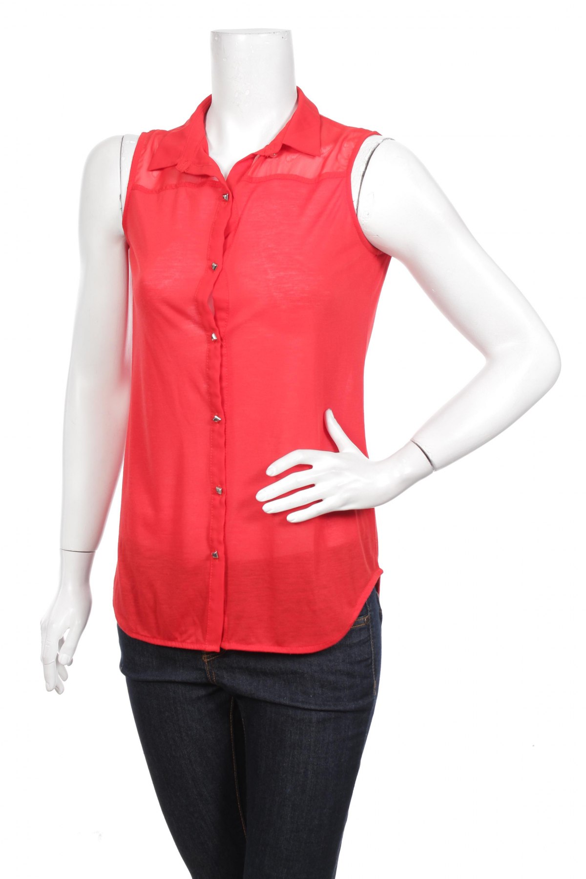 Γυναικείο πουκάμισο H&M, Μέγεθος XS, Χρώμα Κόκκινο, Τιμή 11,86 €