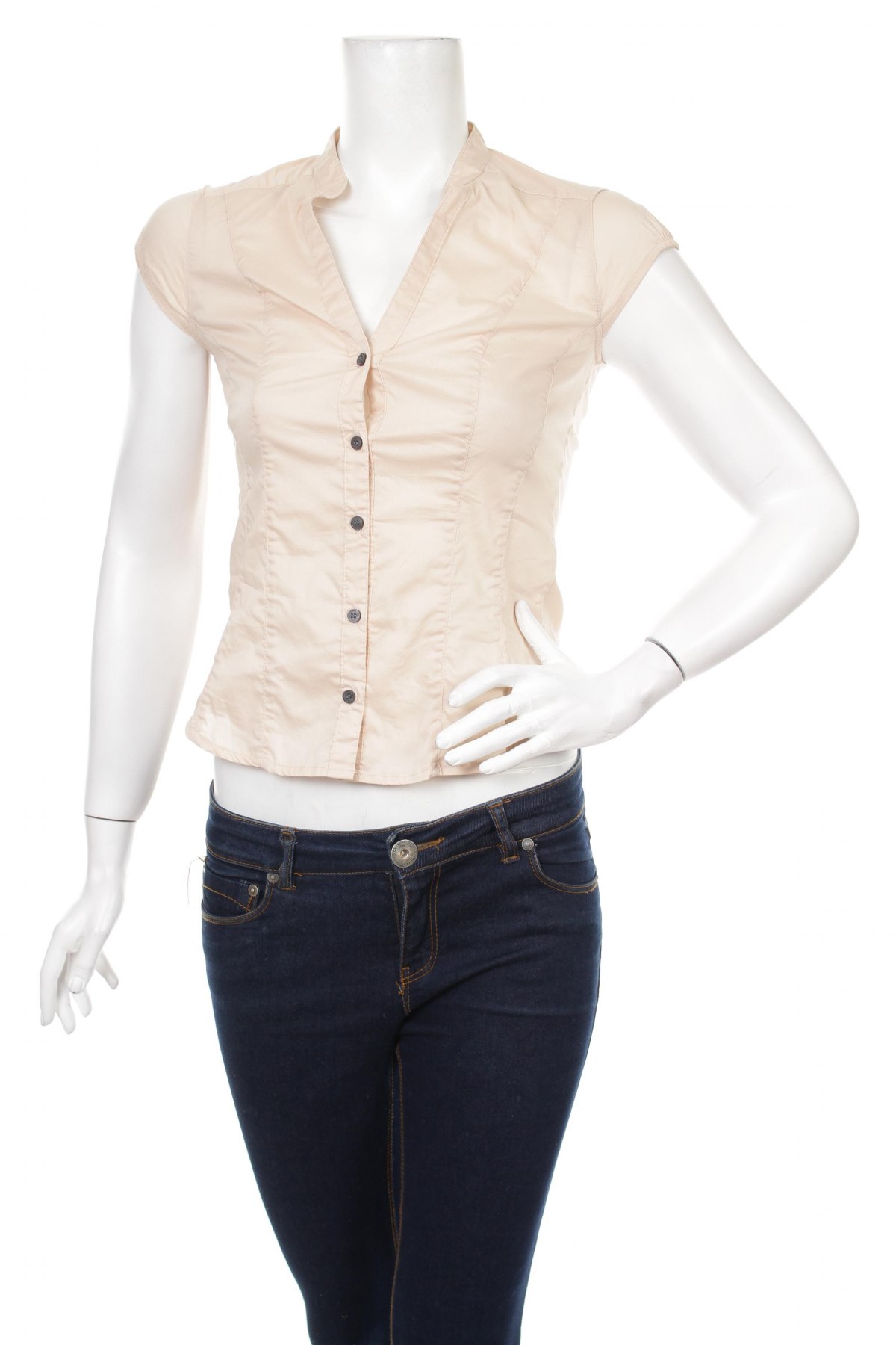 Γυναικείο πουκάμισο H&M, Μέγεθος XS, Χρώμα  Μπέζ, Τιμή 14,07 €