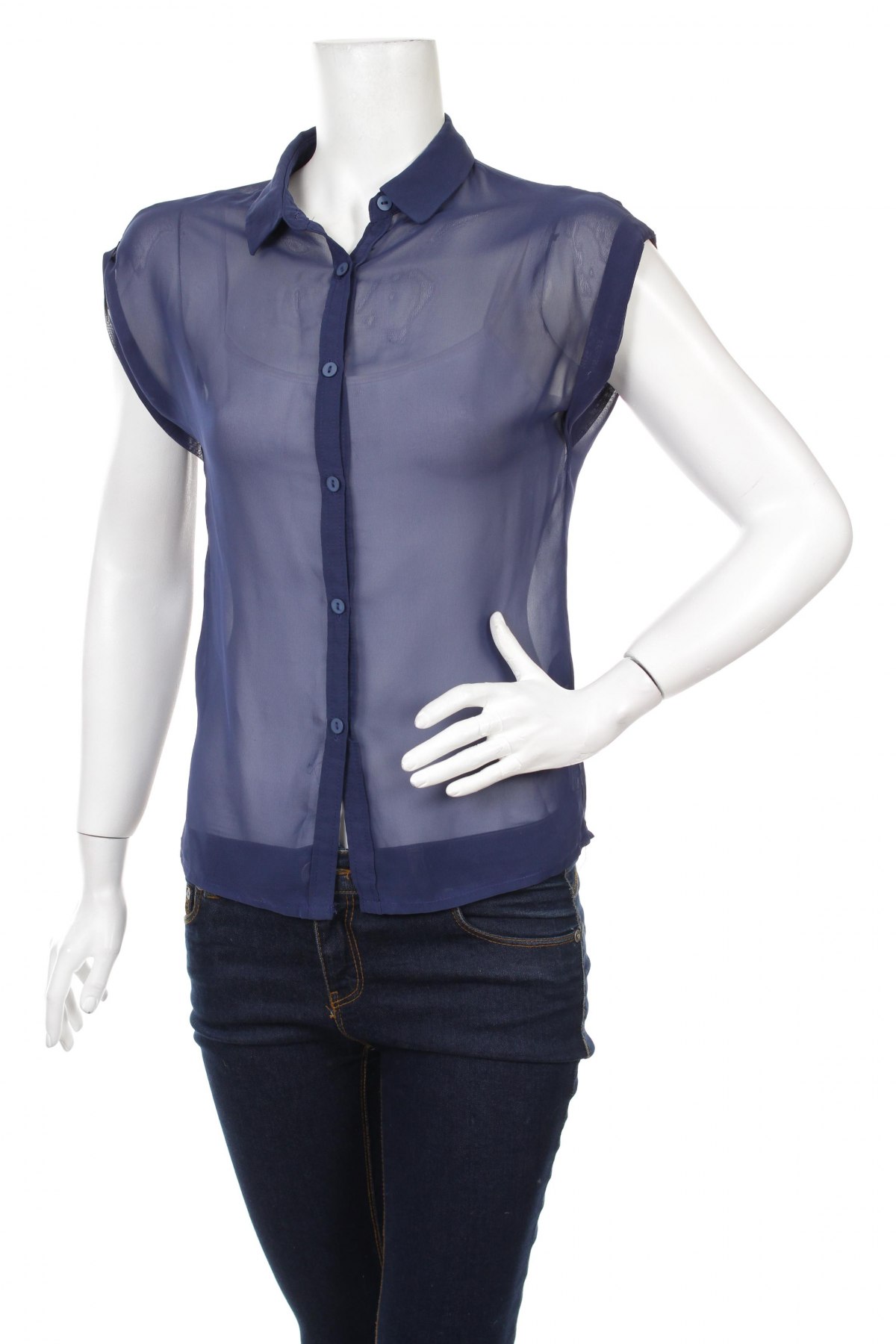 Γυναικείο πουκάμισο H&M Divided, Μέγεθος XS, Χρώμα Μπλέ, Τιμή 13,06 €