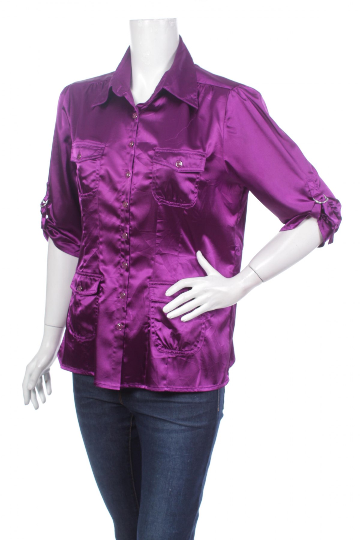 Γυναικείο πουκάμισο Ny Collection, Μέγεθος L, Χρώμα Βιολετί, Τιμή 17,53 €