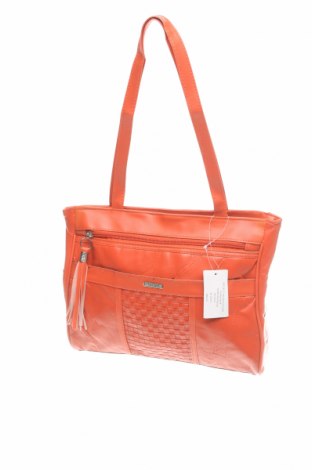 Дамска чанта Stefano, Цвят Оранжев, Еко кожа, естествена кожа, Цена 58,06 лв.