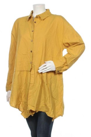 Дамска риза Zanzea, Размер XXL, Цвят Жълт, Памук, Цена 30,87 лв.