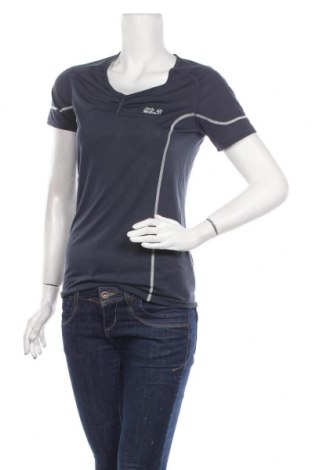 Damen T-Shirt Jack Wolfskin, Größe M, Farbe Blau, Polyester, Preis 23,66 €