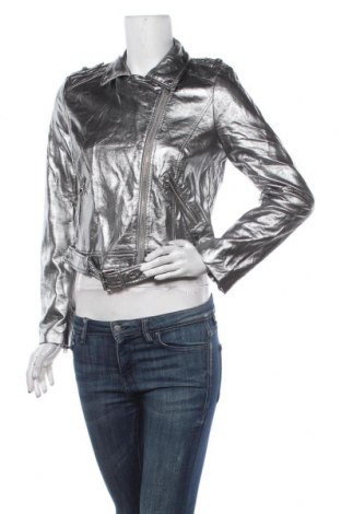 Dámska kožená bunda  Zara Trafaluc, Veľkosť L, Farba Strieborná, Eko koža , Cena  47,63 €
