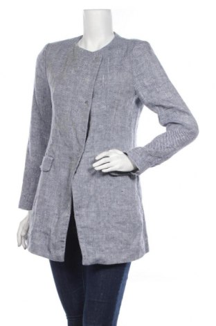 Γυναικείο σακάκι Zara, Μέγεθος L, Χρώμα Μπλέ, Λινό, Τιμή 11,38 €