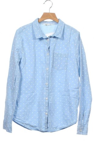 Kinderhemd H&M, Größe 12-13y/ 158-164 cm, Farbe Blau, Baumwolle, Preis 15,86 €