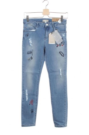 Dziecięce jeansy Zara, Rozmiar 13-14y/ 164-168 cm, Kolor Niebieski, 98% bawełna, 2% elastyna, Cena 99,79 zł