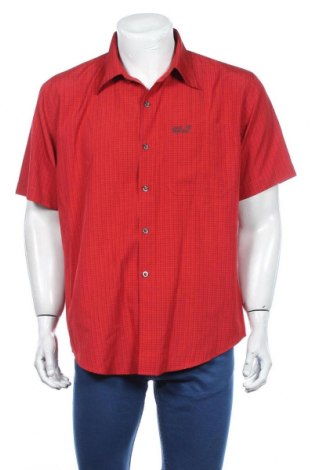 Herrenhemd Jack Wolfskin, Größe L, Farbe Rot, Polyester, Preis 27,10 €