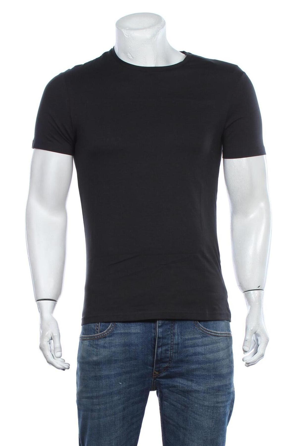 Мъжка тениска Pier One, Размер S, Цвят Черен, Цена 12,76 лв.