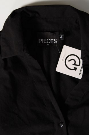 Γυναικείο πουκάμισο Pieces, Μέγεθος XS, Χρώμα Μαύρο, Τιμή 4,33 €