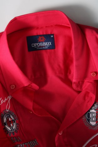 Męska koszula Cipo & Baxx, Rozmiar M, Kolor Różowy, Cena 271,88 zł