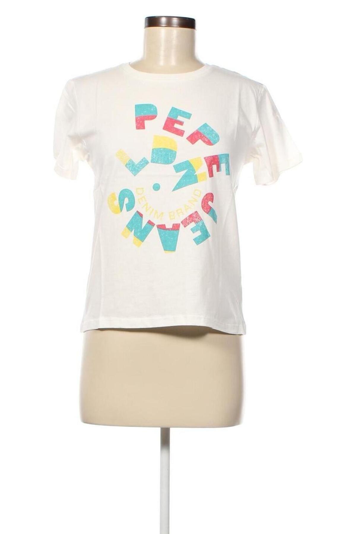 Дамска тениска Pepe Jeans, Размер XS, Цвят Екрю, Цена 58,00 лв.