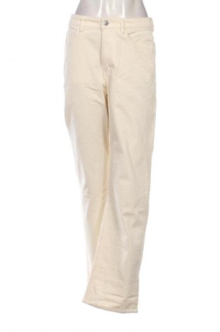 Pantaloni de velvet de femei Weekday, Mărime M, Culoare Ecru, Preț 60,99 Lei