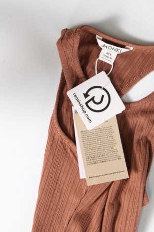 Γυναικείο αμάνικο μπλουζάκι Monki, Μέγεθος XXS, Χρώμα Καφέ, Τιμή 5,09 €