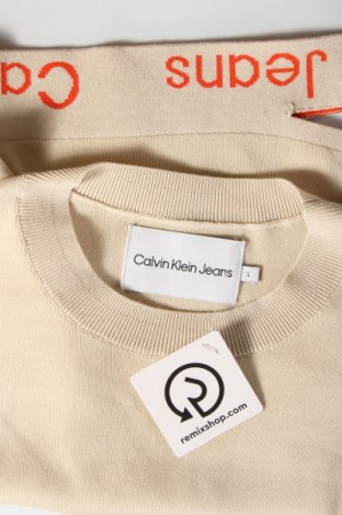 Дамски пуловер Calvin Klein Jeans, Размер L, Цвят Бежов, Цена 98,99 лв.