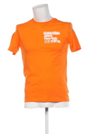 Męski T-shirt Calvin Klein Jeans, Rozmiar XS, Kolor Pomarańczowy, Cena 104,99 zł