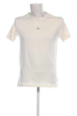 Męski T-shirt Calvin Klein Jeans, Rozmiar L, Kolor ecru, Cena 119,99 zł