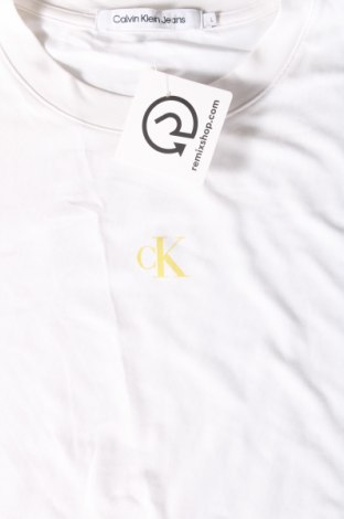 Herren T-Shirt Calvin Klein Jeans, Größe L, Farbe Weiß, Preis 16,99 €