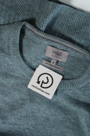 Мъжки пуловер Marks & Spencer, Размер M, Цвят Син, Цена 10,99 лв.