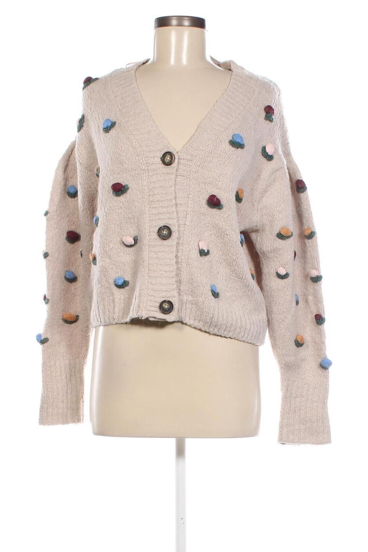 Damen Strickjacke Zara, Größe M, Farbe Beige, Preis 18,79 €