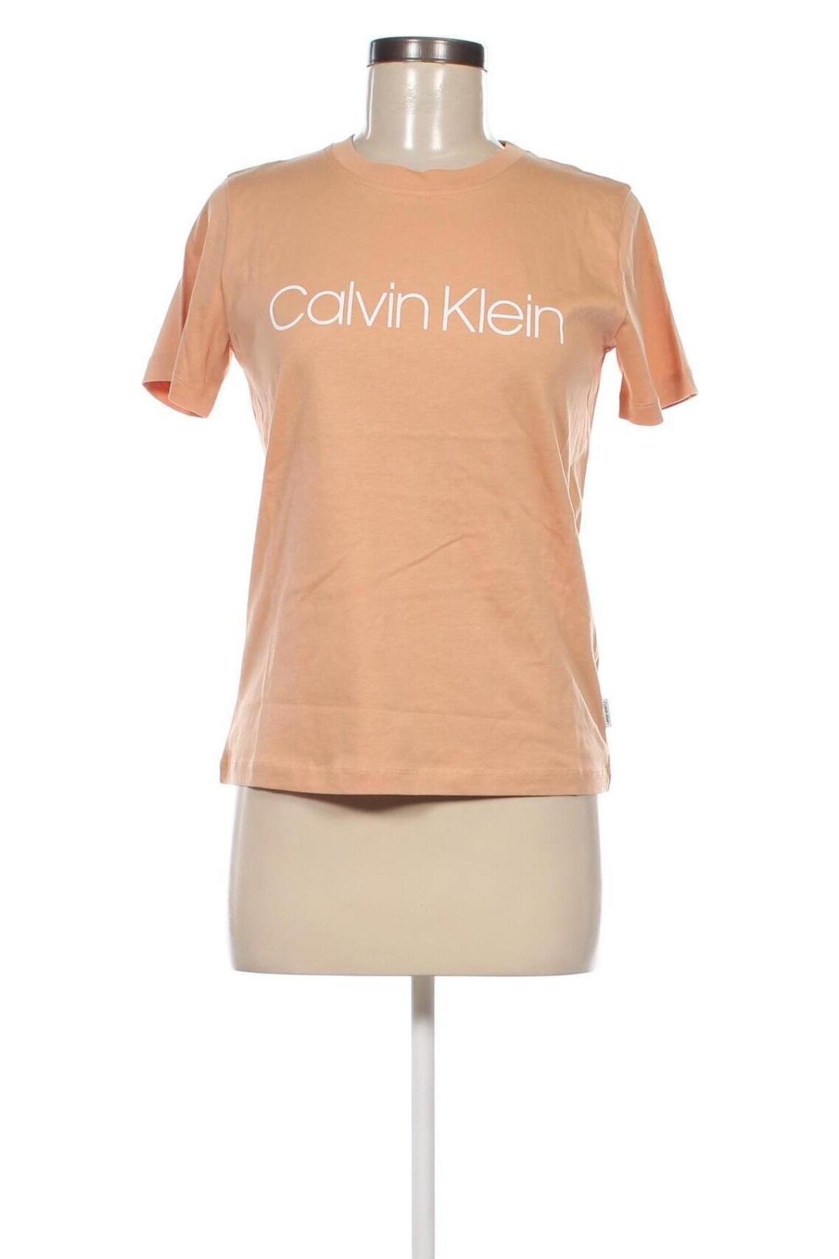 Damen T-Shirt Calvin Klein, Größe XS, Farbe Beige, Preis € 47,79