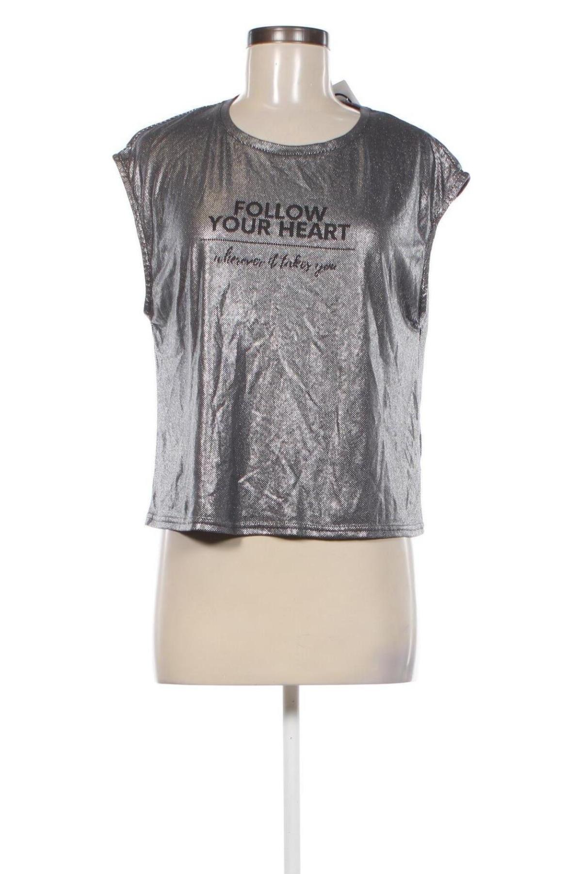 Damen T-Shirt Terranova, Größe M, Farbe Silber, Preis € 5,12