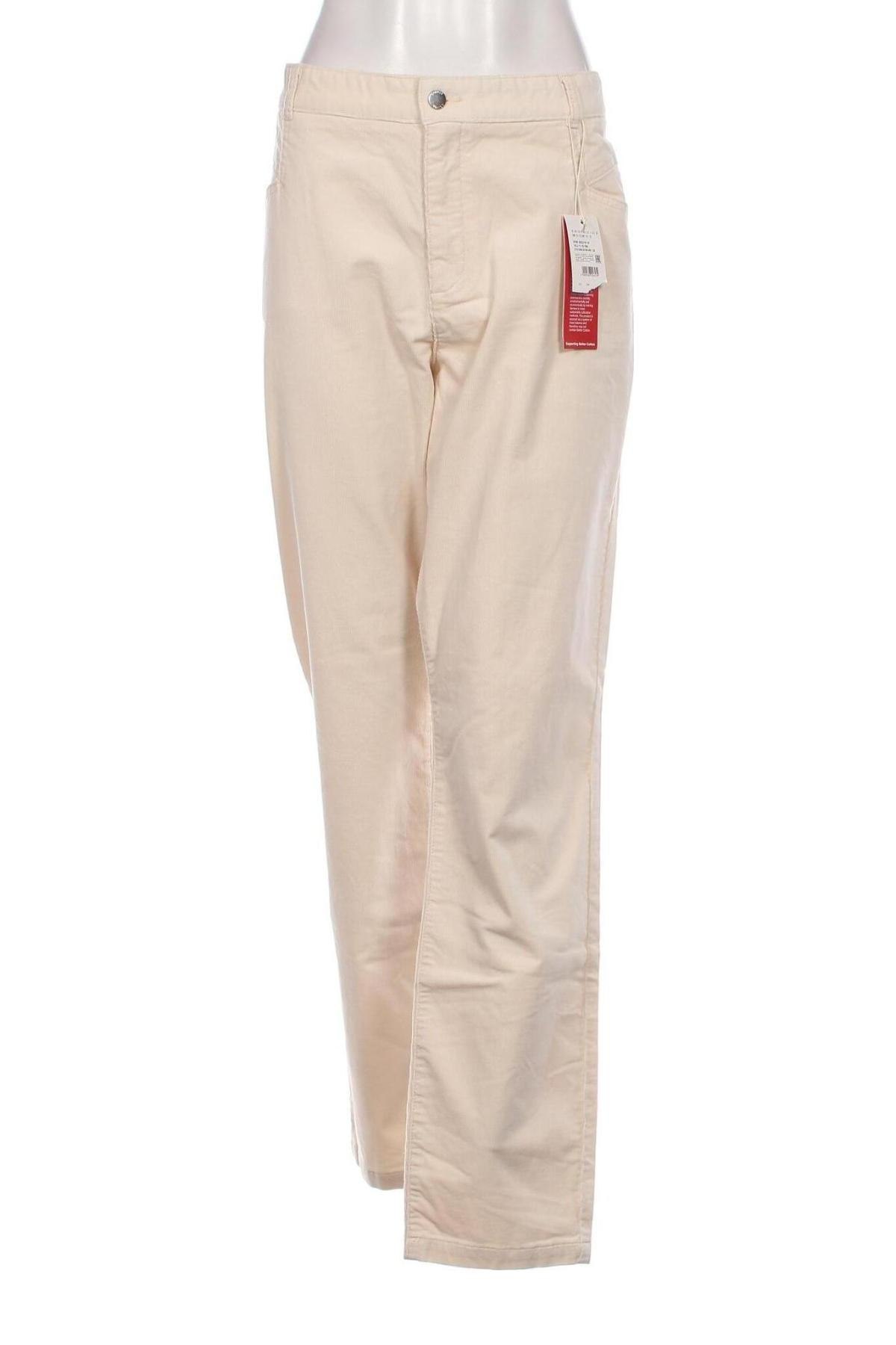 Γυναικείο κοτλέ παντελόνι S.Oliver, Μέγεθος XXL, Χρώμα Εκρού, Τιμή 14,86 €
