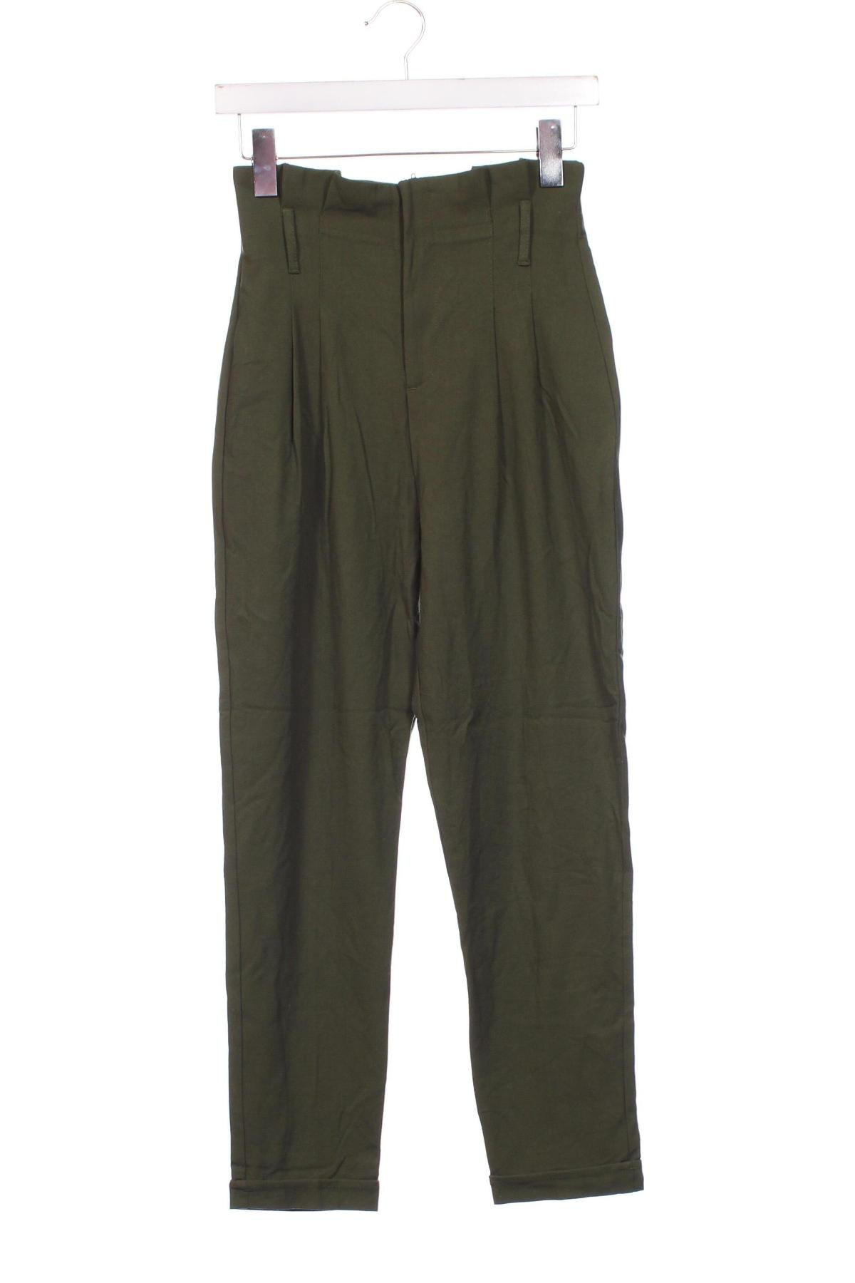 Pantaloni de femei Bershka, Mărime XS, Culoare Verde, Preț 27,99 Lei