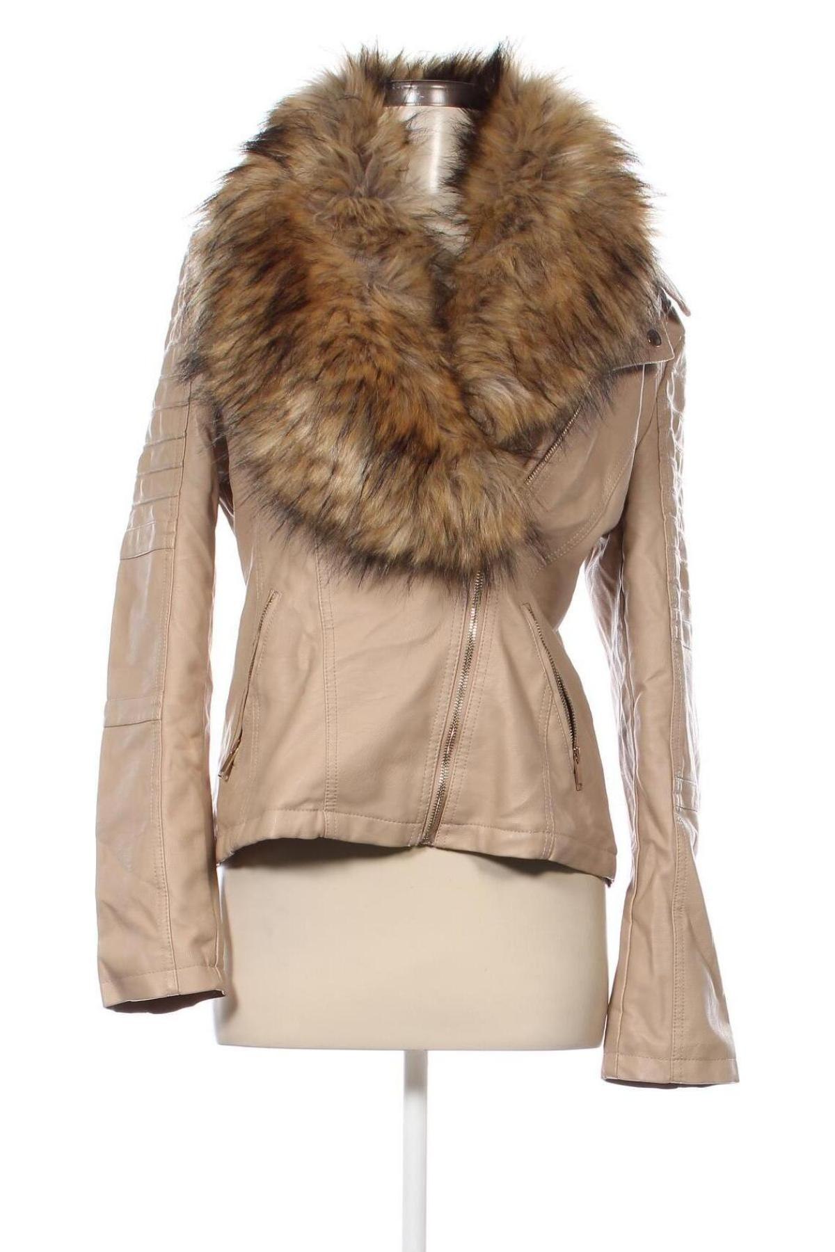 Damen Lederjacke Metrofive, Größe L, Farbe Beige, Preis 31,31 €