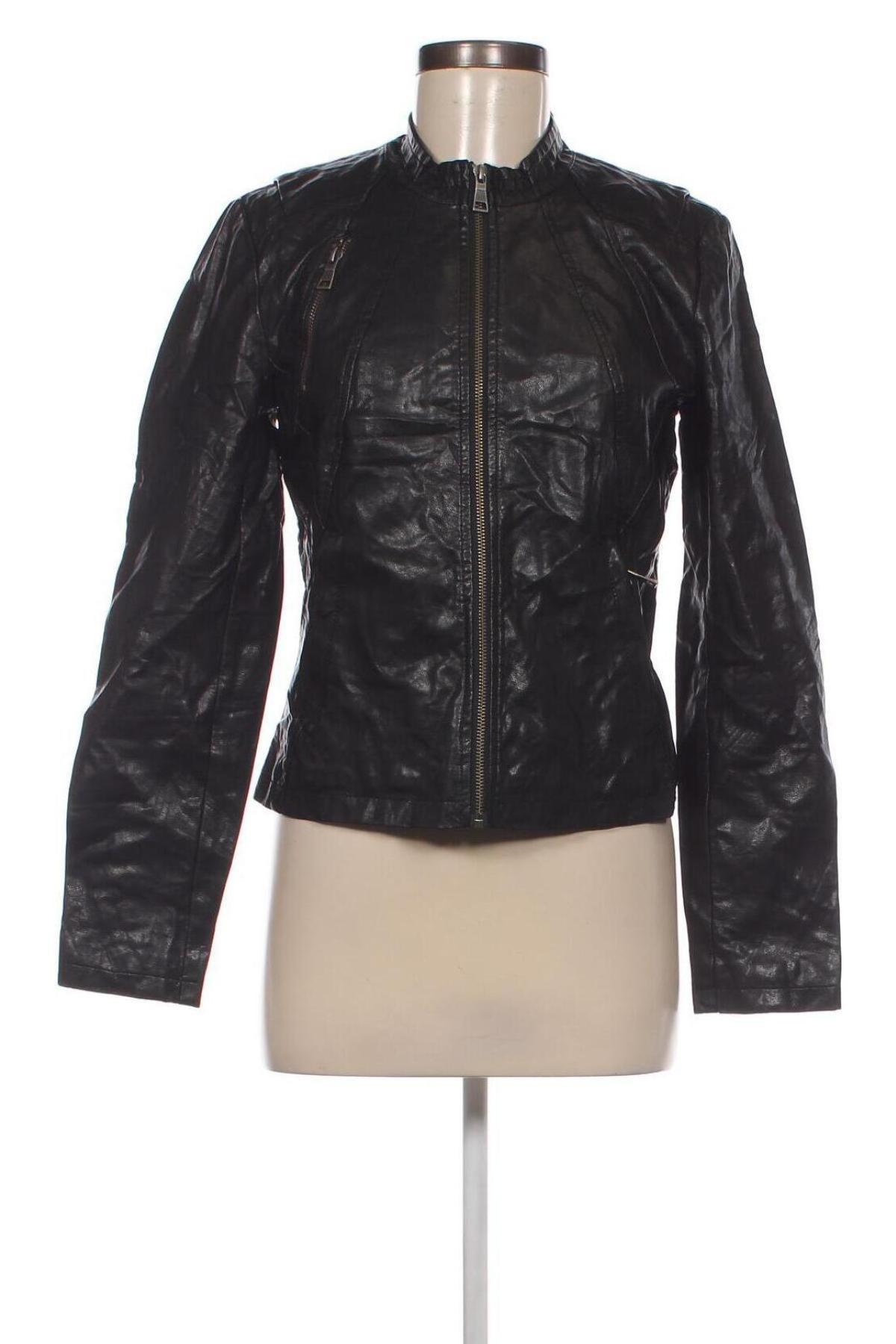 Damen Lederjacke Object, Größe M, Farbe Schwarz, Preis 8,99 €