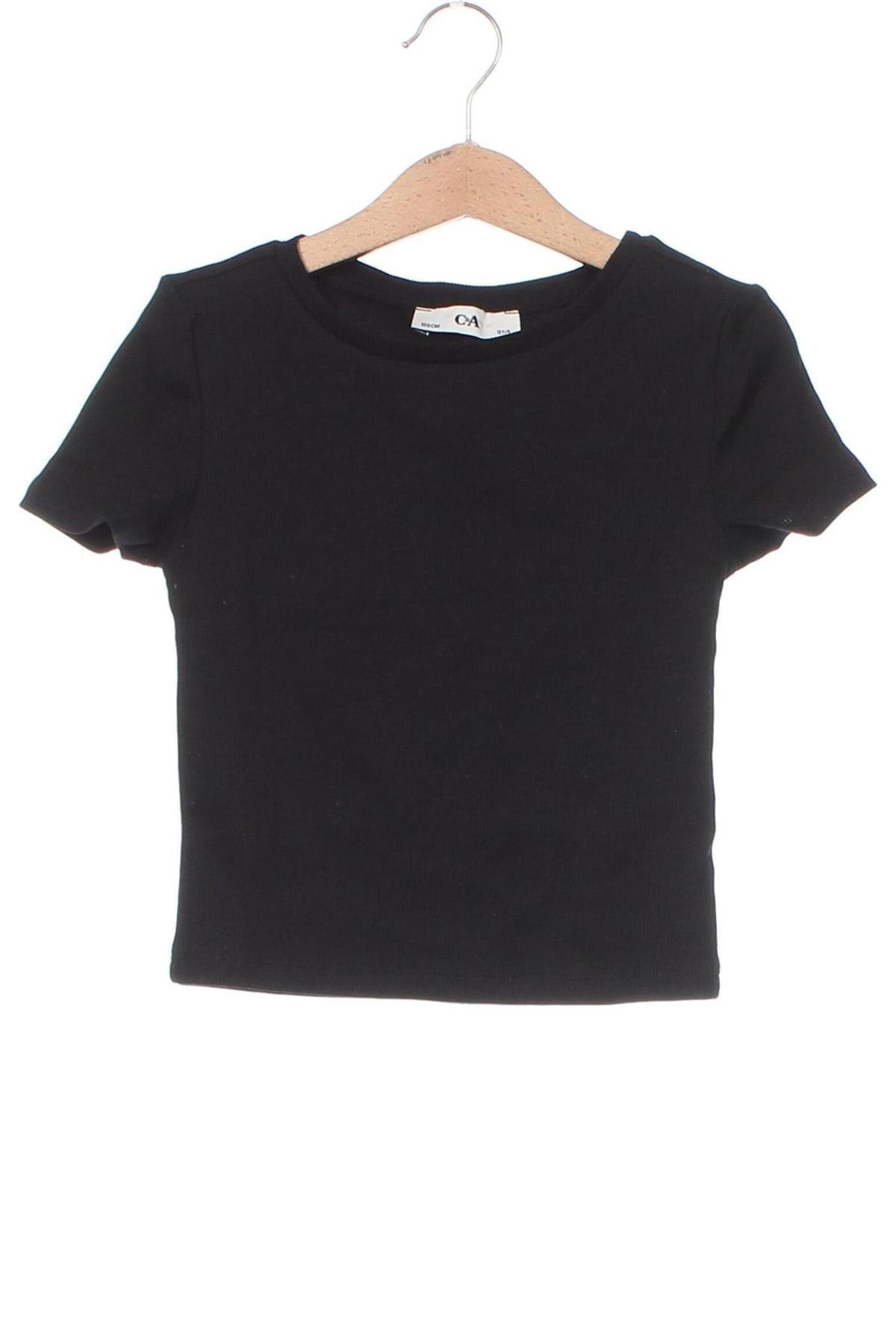 Kinder T-Shirt C&A, Größe 6-7y/ 122-128 cm, Farbe Schwarz, Preis 5,49 €