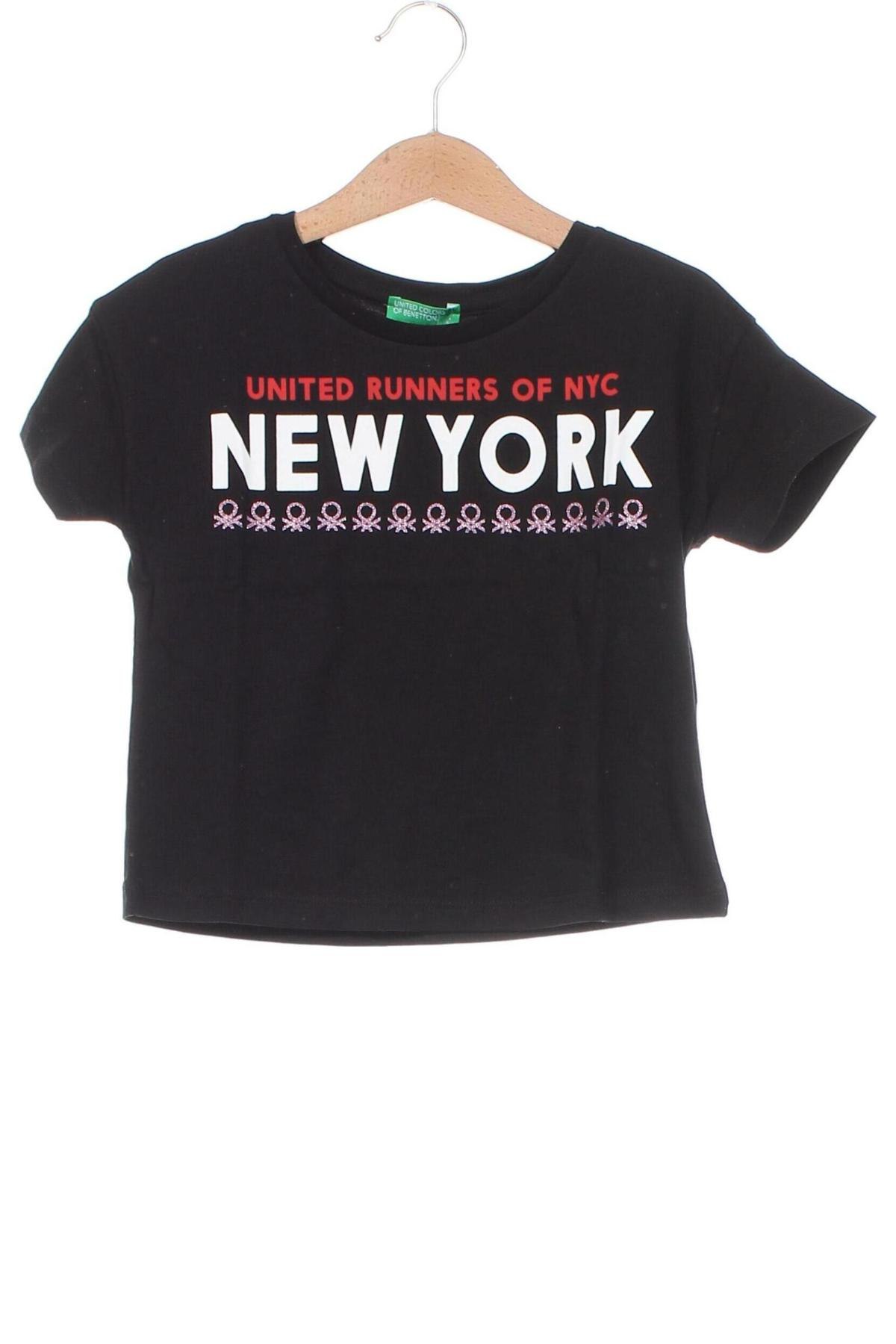 Tricou pentru copii United Colors Of Benetton, Mărime 4-5y/ 110-116 cm, Culoare Negru, Preț 86,84 Lei