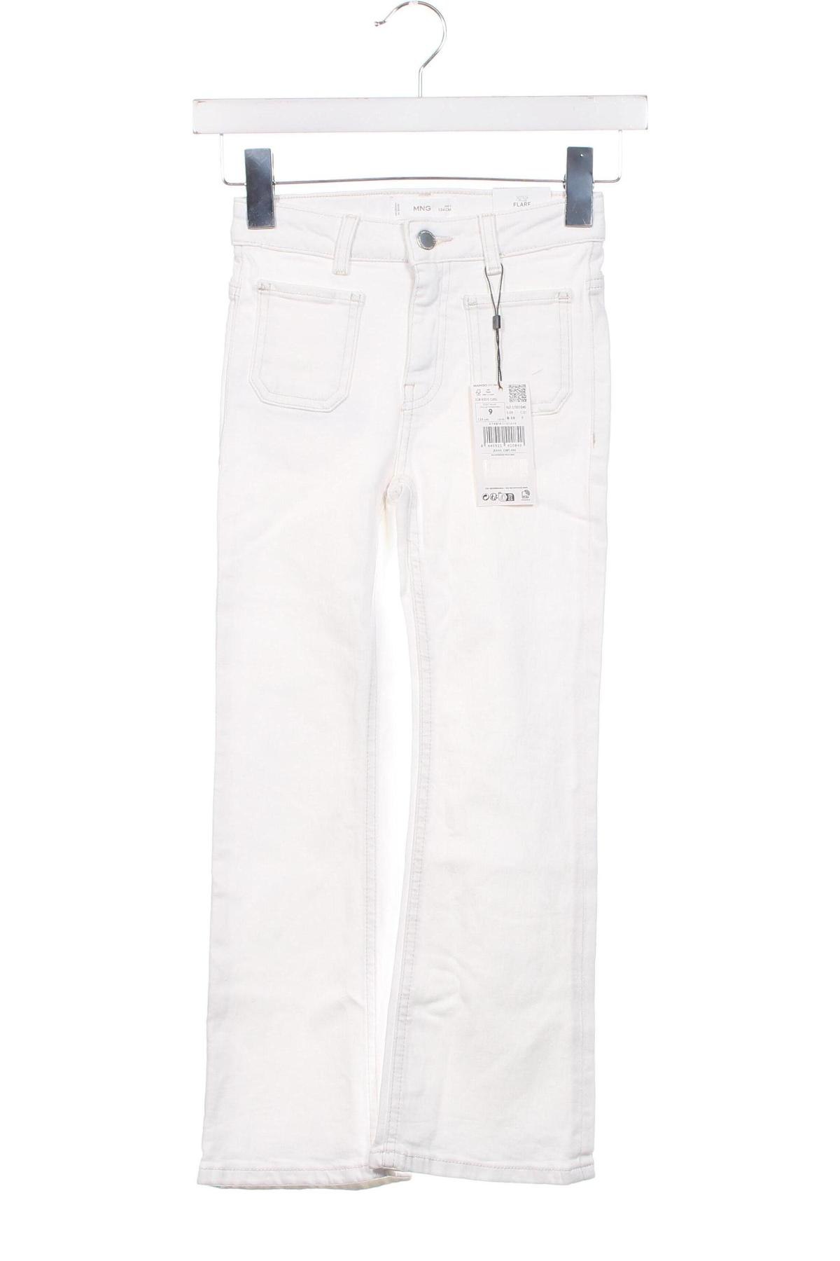 Kinderjeans Mango, Größe 8-9y/ 134-140 cm, Farbe Weiß, Preis € 12,37