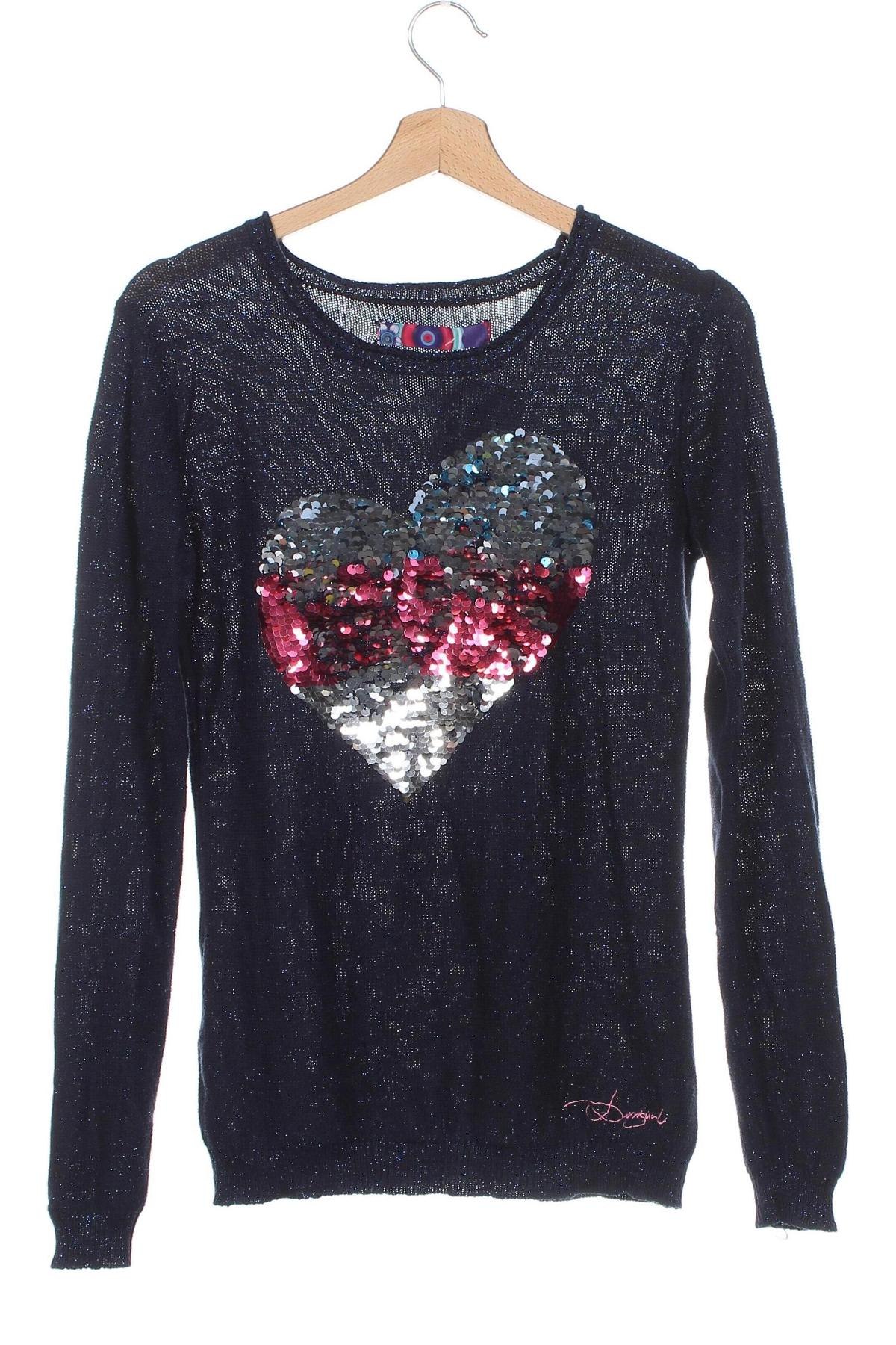 Kinderpullover Desigual, Größe 13-14y/ 164-168 cm, Farbe Blau, Preis € 10,99