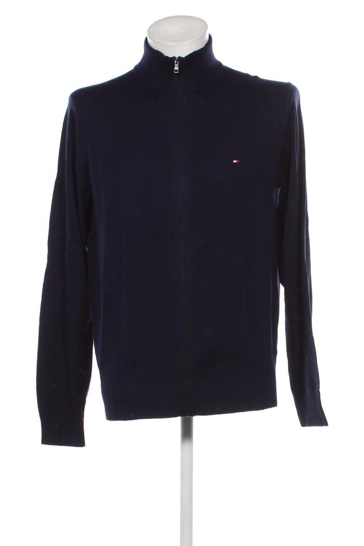 Jachetă tricotată de bărbați Tommy Hilfiger, Mărime XL, Culoare Albastru, Preț 442,99 Lei