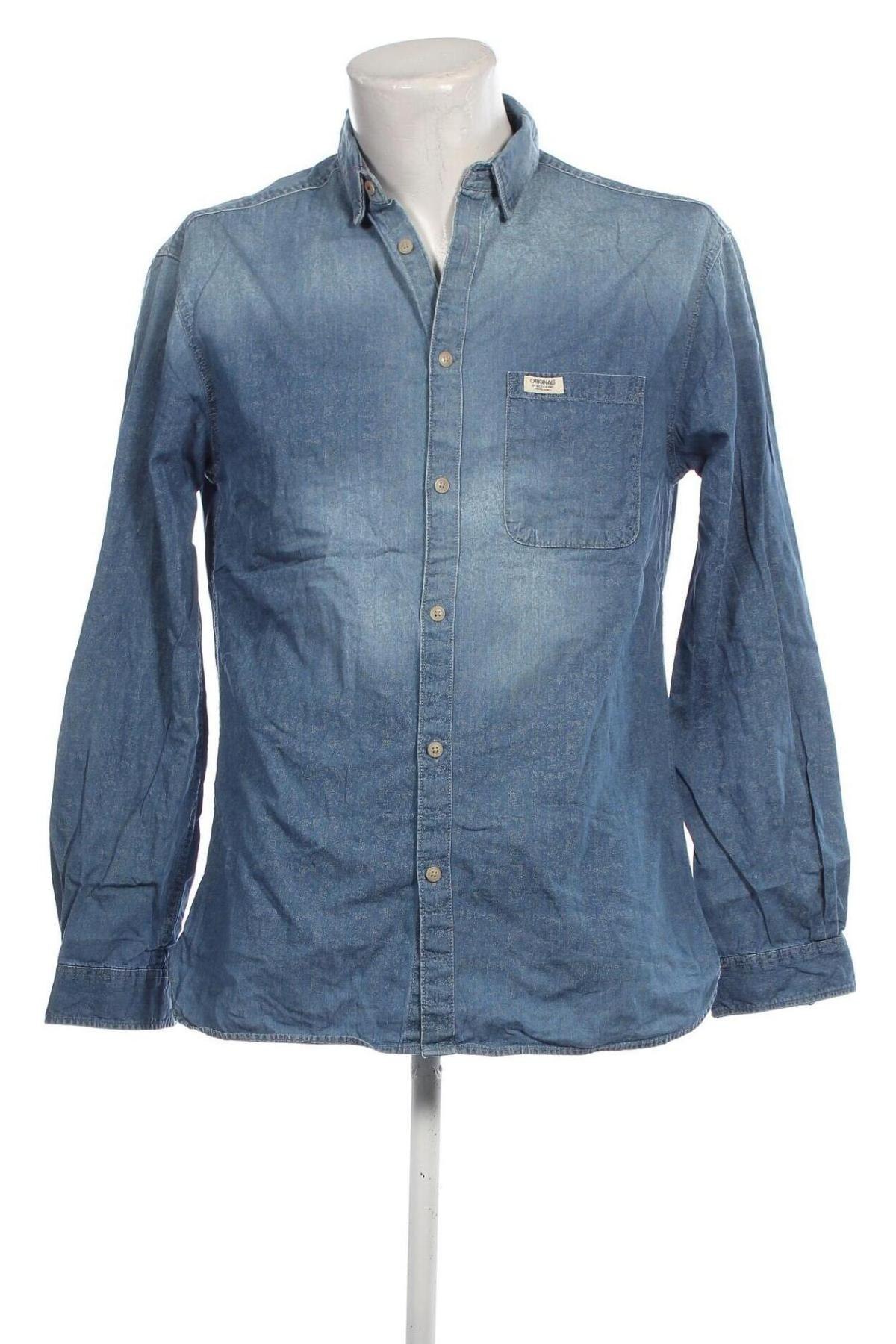 Herrenhemd Originals By Jack & Jones, Größe L, Farbe Blau, Preis 4,99 €