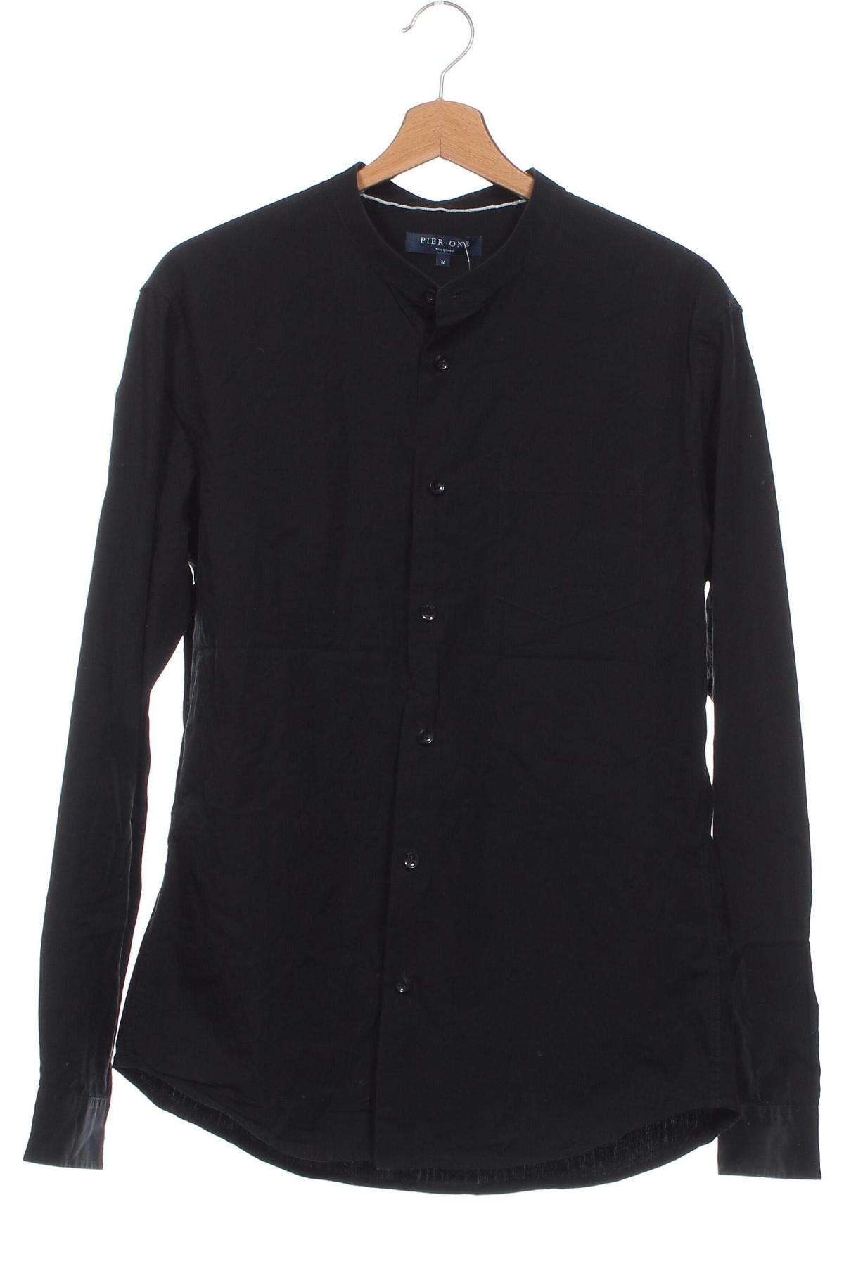 Мъжка риза Pier One, Размер M, Цвят Черен, Цена 6,09 лв.