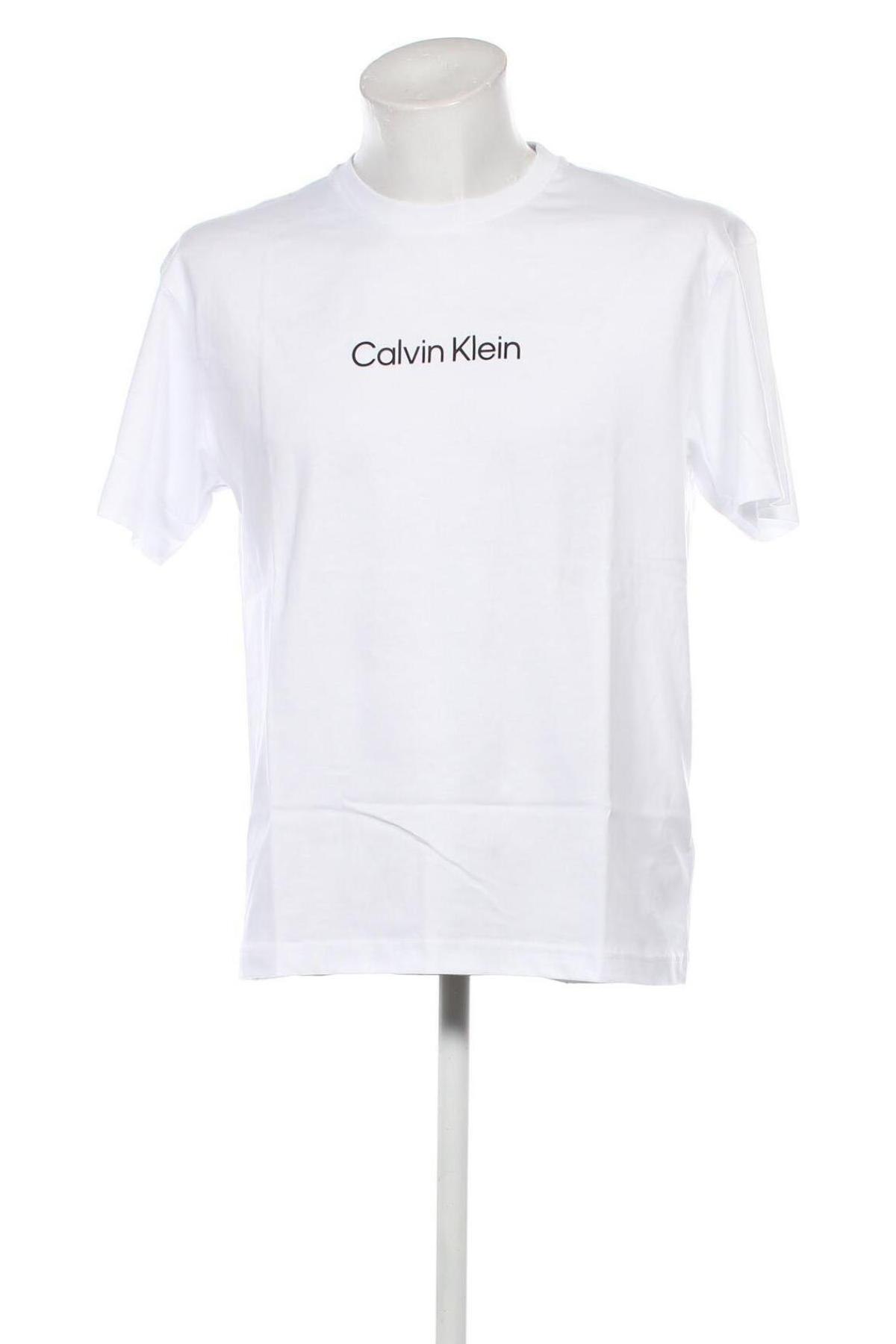 Herren T-Shirt Calvin Klein, Größe M, Farbe Weiß, Preis 31,49 €