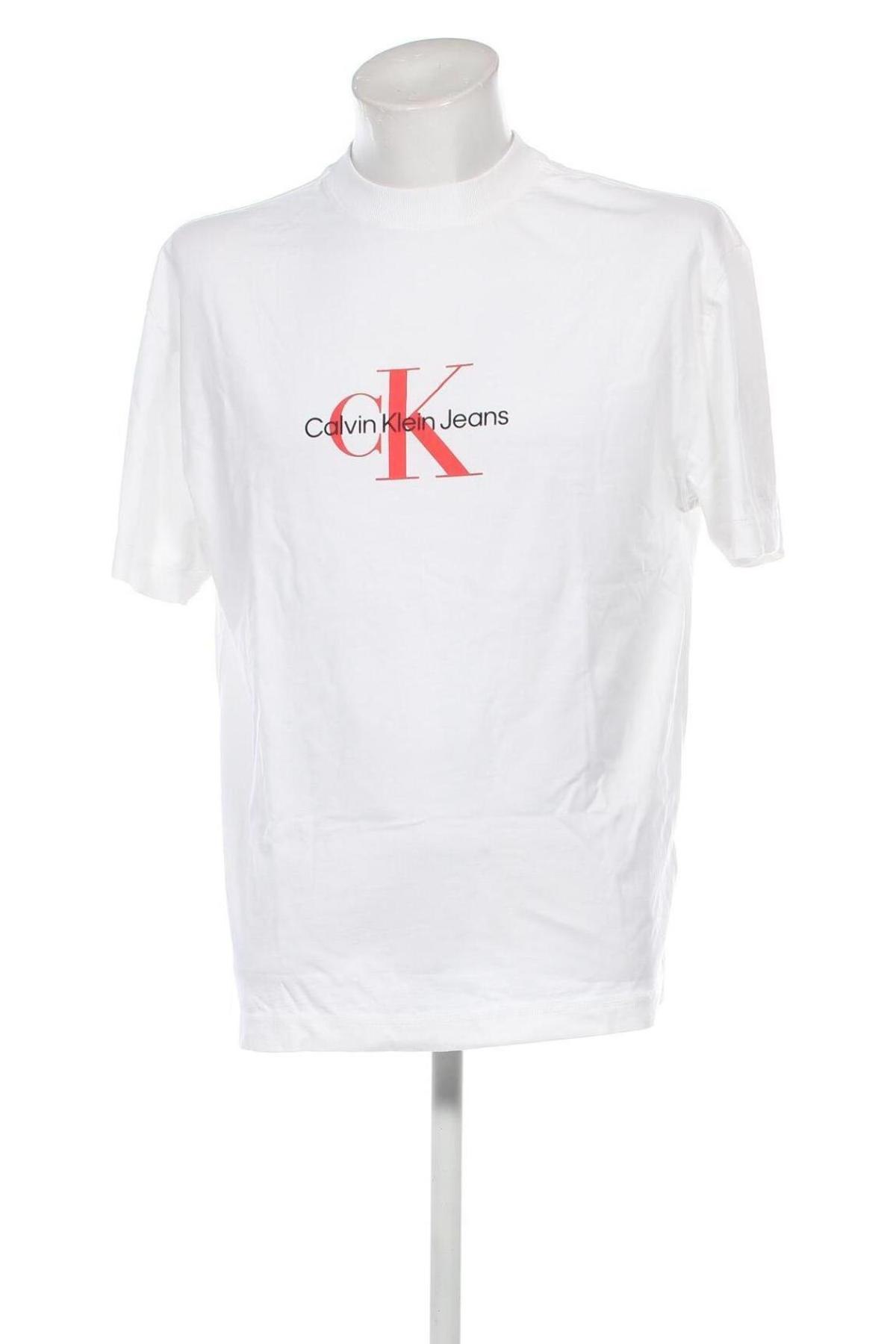 Herren T-Shirt Calvin Klein, Größe S, Farbe Weiß, Preis 47,99 €