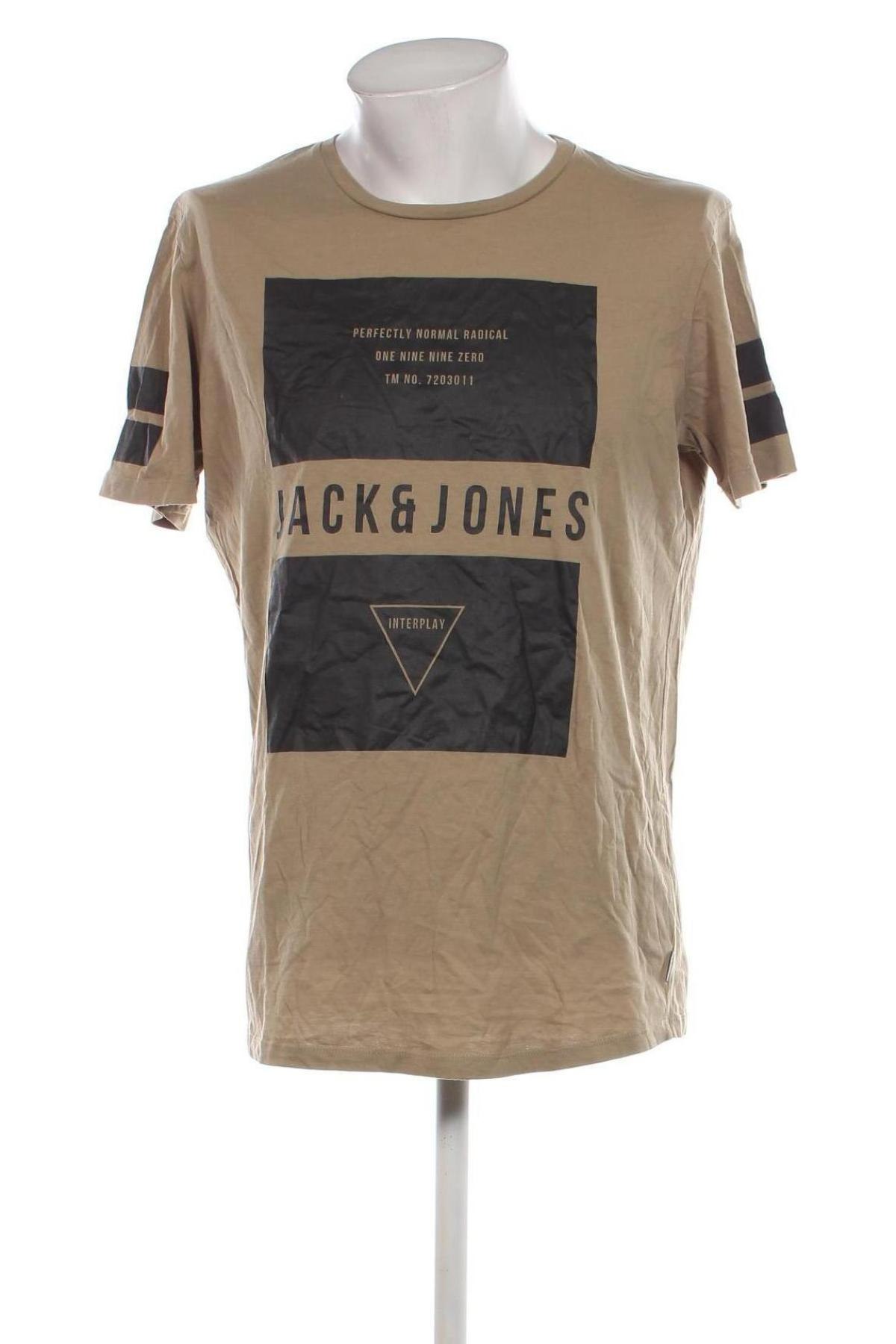 Tricou de bărbați Jack & Jones, Mărime XL, Culoare Bej, Preț 59,21 Lei