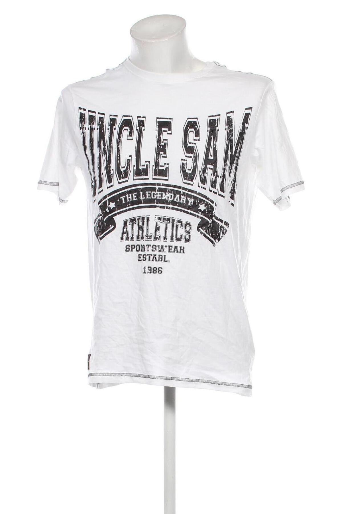 Мъжка тениска Uncle Sam, Размер M, Цвят Бял, Цена 15,75 лв.